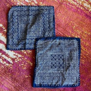 Vintage Thai Indigo Dyed Throw Pillow Cases
